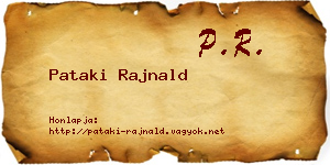 Pataki Rajnald névjegykártya